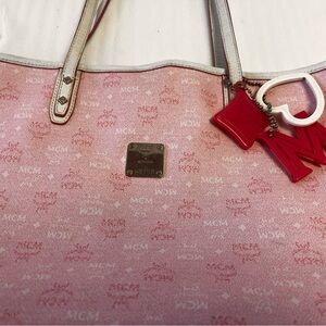 Pink MCM Shoulder bag Pink white MCM Tote Shopper MCM Bag Charms